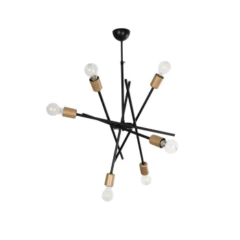 GLOBOSTAR® SUNFY 201-0030 Μοντέρνο Φωτιστικό Οροφής με Ντουί 6 x E27 AC 220-240V IP20 - Μαύρο & Μπρούτζινο - Μ57 x Π57 x Υ85cm GLOBOSTAR® SUNFY 201-0030 Μοντέρνο Φωτιστικό Οροφής με Ντουί 6 x E27 AC 220-240V IP20 - Μαύρο & Μπρούτζινο - Μ57 x Π57 x Υ85cm