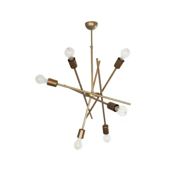 GLOBOSTAR® SUNFY 201-0033 Μοντέρνο Κρεμαστό Φωτιστικό Οροφής με Ντουί 6 x E27 AC 220-240V IP20 - Χρυσό - Μ57 x Π57 x Υ85cm GLOBOSTAR® SUNFY 201-0033 Μοντέρνο Κρεμαστό Φωτιστικό Οροφής με Ντουί 6 x E27 AC 220-240V IP20 - Χρυσό - Μ57 x Π57 x Υ85cm
