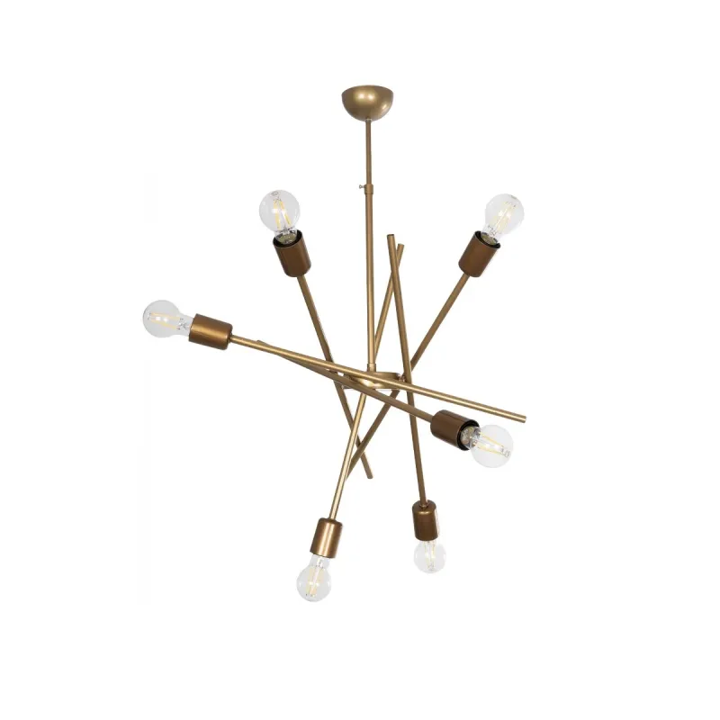 GLOBOSTAR® SUNFY 201-0033 Μοντέρνο Κρεμαστό Φωτιστικό Οροφής με Ντουί 6 x E27 AC 220-240V IP20 - Χρυσό - Μ57 x Π57 x Υ85cm GLOBOSTAR® SUNFY 201-0033 Μοντέρνο Κρεμαστό Φωτιστικό Οροφής με Ντουί 6 x E27 AC 220-240V IP20 - Χρυσό - Μ57 x Π57 x Υ85cm