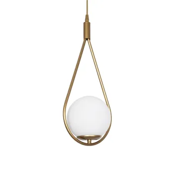 GLOBOSTAR® DROP 201-0034 Vintage Κρεμαστό Φωτιστικό Οροφής με Ντουί 1 x E27 AC 220-240V IP20 - Χρυσό & Λευκό - Μ20 x Π15 x Υ47cm GLOBOSTAR® DROP 201-0034 Vintage Κρεμαστό Φωτιστικό Οροφής με Ντουί 1 x E27 AC 220-240V IP20 - Χρυσό & Λευκό - Μ20 x Π15 x Υ47cm