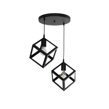 GLOBOSTAR® DISE 201-0050 Μοντέρνο Κρεμαστό Φωτιστικό Οροφής με Ντουί 2 x E27 AC 220-240V IP20 - Μαύρο - Μ50 x Π30 x Υ50cm GLOBOSTAR® DISE 201-0050 Μοντέρνο Κρεμαστό Φωτιστικό Οροφής με Ντουί 2 x E27 AC 220-240V IP20 - Μαύρο - Μ50 x Π30 x Υ50cm