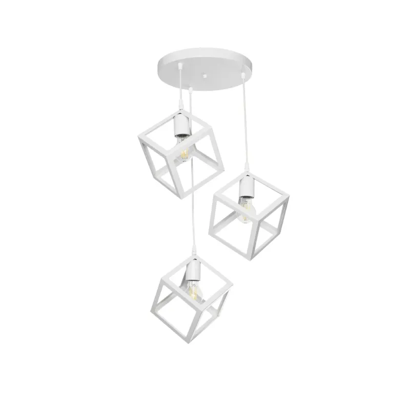 GLOBOSTAR® DISE 201-0054 Μοντέρνο Κρεμαστό Φωτιστικό Οροφής με Ντουί 3 x E27 AC 220-240V IP20 - Λευκό - Μ48 x Π48 x Υ65cm GLOBOSTAR® DISE 201-0054 Μοντέρνο Κρεμαστό Φωτιστικό Οροφής με Ντουί 3 x E27 AC 220-240V IP20 - Λευκό - Μ48 x Π48 x Υ65cm