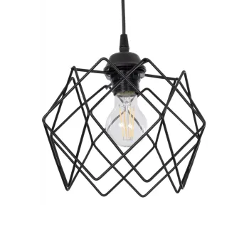 GLOBOSTAR® SOLON 201-0059 Μοντέρνο Κρεμαστό Φωτιστικό Οροφής με Ντουί 1 x E27 AC 220-240V IP20 - Μαύρο - Μ24 x Π24 x Υ23cm