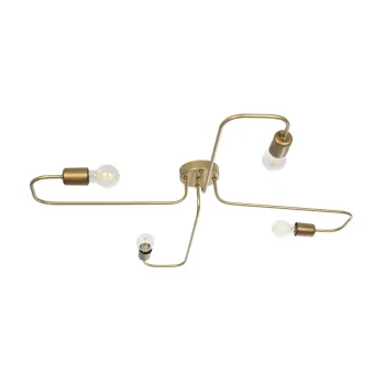 GLOBOSTAR® MOORNA 201-0065 Vintage Φωτιστικό Οροφής με Ντουί 4 x E27 AC 220-240V IP20 - Χρυσό - Μ97 x Π97 x Υ7cm GLOBOSTAR® MOORNA 201-0065 Vintage Φωτιστικό Οροφής με Ντουί 4 x E27 AC 220-240V IP20 - Χρυσό - Μ97 x Π97 x Υ7cm