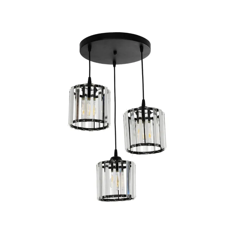 GLOBOSTAR® FLAREX 201-0084 Vintage Κρεμαστό Φωτιστικό Οροφής με Ντουί 3 x E27 AC 220-240V IP20 - Μαύρο & Διάφανο - Μ40 x Π40 x Υ50cm GLOBOSTAR® FLAREX 201-0084 Vintage Κρεμαστό Φωτιστικό Οροφής με Ντουί 3 x E27 AC 220-240V IP20 - Μαύρο & Διάφανο - Μ40 x Π40 x Υ50cm