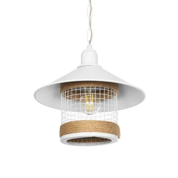 GLOBOSTAR® GLORA 201-0089 Vintage Κρεμαστό Φωτιστικό Οροφής με Ντουί 1 x E27 AC 220-240V IP20 - Λευκο & Μπεζ - Μ30 x Π30 x Υ29cm GLOBOSTAR® GLORA 201-0089 Vintage Κρεμαστό Φωτιστικό Οροφής με Ντουί 1 x E27 AC 220-240V IP20 - Λευκο & Μπεζ - Μ30 x Π30 x Υ29cm