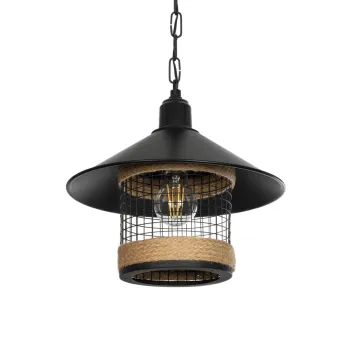 GLOBOSTAR® GLORA 201-0090 Vintage Κρεμαστό Φωτιστικό Οροφής με Ντουί 1 x E27 AC 220-240V IP20 - Μαύρο & Μπεζ - Μ30 x Π30 x Υ29cm GLOBOSTAR® GLORA 201-0090 Vintage Κρεμαστό Φωτιστικό Οροφής με Ντουί 1 x E27 AC 220-240V IP20 - Μαύρο & Μπεζ - Μ30 x Π30 x Υ29cm