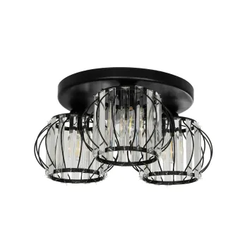 GLOBOSTAR® ILLUME 201-0100 Vintage Φωτιστικό Οροφής με Ντουί 3 x E27 AC 220-240V IP20 - Μαύρο & Διάφανο - Μ50 x Π50 x Υ19cm GLOBOSTAR® ILLUME 201-0100 Vintage Φωτιστικό Οροφής με Ντουί 3 x E27 AC 220-240V IP20 - Μαύρο & Διάφανο - Μ50 x Π50 x Υ19cm