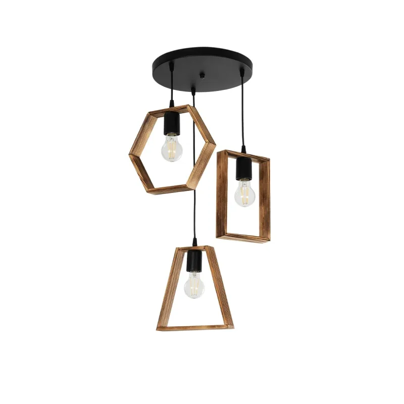 GLOBOSTAR® EMBER 201-0102 Vintage Κρεμαστό Φωτιστικό Οροφής με Ντουί 3 x E27 AC 220-240V IP20 - Καφέ & Μαύρο - Μ50 x Π50 x Υ70cm GLOBOSTAR® EMBER 201-0102 Vintage Κρεμαστό Φωτιστικό Οροφής με Ντουί 3 x E27 AC 220-240V IP20 - Καφέ & Μαύρο - Μ50 x Π50 x Υ70cm