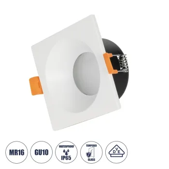 GLOBOSTAR® EPSILON 60896 Χωνευτή Βάση για Σποτ MR16 με Ντουί GU10/GU5.3 Αδιάβροχο IP65 - Λευκό - Μ8.5 x Π8.5 x Υ4.4cm / Q7.5 x 7.5cm GLOBOSTAR® EPSILON 60896 Χωνευτή Βάση για Σποτ MR16 με Ντουί GU10/GU5.3 Αδιάβροχο IP65 - Λευκό - Μ8.5 x Π8.5 x Υ4.4cm / Q7.5 x 7.5cm