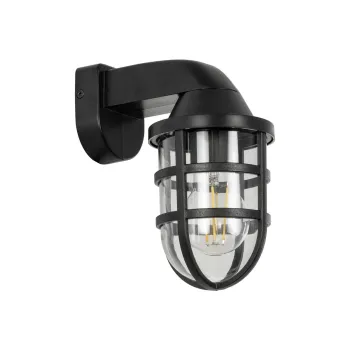 GLOBOSTAR® AGRE 61711 Μοντέρνο Φωτιστικό Τοίχου - Απλίκα με Ντουί 1 x E27 AC 220-240V Αδιάβροχο IP65 - Μάυρο & Διάφανο - Μ18 x Π11.5 x Υ22cm GLOBOSTAR® AGRE 61711 Μοντέρνο Φωτιστικό Τοίχου - Απλίκα με Ντουί 1 x E27 AC 220-240V Αδιάβροχο IP65 - Μάυρο & Διάφανο - Μ18 x Π11.5 x Υ22cm