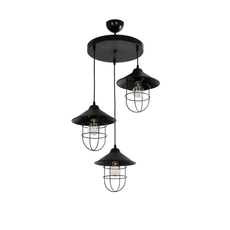 GLOBOSTAR® CAGE 203-0097 Vintage Κρεμαστό Φωτιστικό Οροφής με Ντουί 3 x E27 AC 220-240V IP20 - Μαύρο - Μ45 x Π45 x Υ45cm GLOBOSTAR® CAGE 203-0097 Vintage Κρεμαστό Φωτιστικό Οροφής με Ντουί 3 x E27 AC 220-240V IP20 - Μαύρο - Μ45 x Π45 x Υ45cm