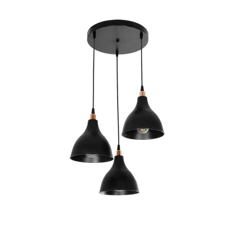 GLOBOSTAR® RADE 203-0127 Μοντέρνο Κρεμαστό Φωτιστικό Οροφής με Ντουί 3 x E27 AC 220-240V IP20 - Μαύρο & Χάλκινο - Μ40 x Π40 x Υ40cm GLOBOSTAR® RADE 203-0127 Μοντέρνο Κρεμαστό Φωτιστικό Οροφής με Ντουί 3 x E27 AC 220-240V IP20 - Μαύρο & Χάλκινο - Μ40 x Π40 x Υ40cm