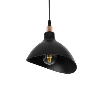 GLOBOSTAR® RIVE 203-0143 Μοντέρνο Κρεμαστό Φωτιστικό Οροφής με Ντουί 1 x E27 AC 220-240V IP20 - Μάυρο & Χαλκινο - Μ22 x Π20 x Υ22cm