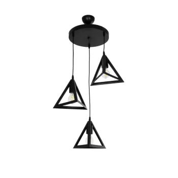 GLOBOSTAR® TRIANGLE 203-0160 Μοντέρνο Κρεμαστό Φωτιστικό Οροφής με Ντουί 3 x E27 AC 220-240V IP20 - Μάυρο - Μ67 x Π67 x Υ50cm GLOBOSTAR® TRIANGLE 203-0160 Μοντέρνο Κρεμαστό Φωτιστικό Οροφής με Ντουί 3 x E27 AC 220-240V IP20 - Μάυρο - Μ67 x Π67 x Υ50cm