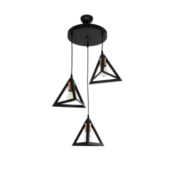 GLOBOSTAR® TRIANGLE 203-0162 Μοντέρνο Κρεμαστό Φωτιστικό Οροφής με Ντουί 3 x E27 AC 220-240V IP20 - Μάυρο & Χάλκινο - Μ67 x Π67 x Υ50cm GLOBOSTAR® TRIANGLE 203-0162 Μοντέρνο Κρεμαστό Φωτιστικό Οροφής με Ντουί 3 x E27 AC 220-240V IP20 - Μάυρο & Χάλκινο - Μ67 x Π67 x Υ50cm