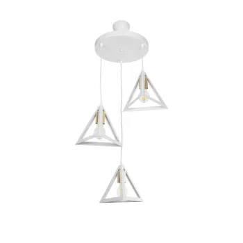 GLOBOSTAR® TRIANGLE 203-0166 Μοντέρνο Κρεμαστό Φωτιστικό Οροφής με Ντουί 3 x E27 AC 220-240V IP20 - Λευκό & Χρυσό - Μ67 x Π67 x Υ50cm GLOBOSTAR® TRIANGLE 203-0166 Μοντέρνο Κρεμαστό Φωτιστικό Οροφής με Ντουί 3 x E27 AC 220-240V IP20 - Λευκό & Χρυσό - Μ67 x Π67 x Υ50cm