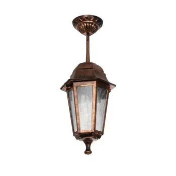 GLOBOSTAR® VITRO 203-0194 Vintage Φωτιστικό Οροφής με Ντουί 1 x E27 AC 220-240V IP44 - Χάλκινο - Μ17 x Π17 x Υ28cm GLOBOSTAR® VITRO 203-0194 Vintage Φωτιστικό Οροφής με Ντουί 1 x E27 AC 220-240V IP44 - Χάλκινο - Μ17 x Π17 x Υ28cm