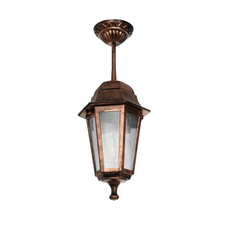 GLOBOSTAR® VITRO 203-0194 Vintage Φωτιστικό Οροφής με Ντουί 1 x E27 AC 220-240V IP44 - Χάλκινο - Μ17 x Π17 x Υ28cm GLOBOSTAR® VITRO 203-0194 Vintage Φωτιστικό Οροφής με Ντουί 1 x E27 AC 220-240V IP44 - Χάλκινο - Μ17 x Π17 x Υ28cm