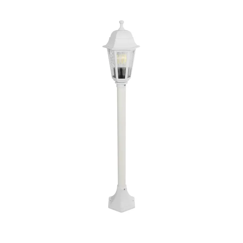 GloboStar® VITRO 203-0202 Vintage Επιδαπέδιο Φωτιστικό Κολωνάκι Κήπου  Μονόφωτο 1 x E27 IP44 Λευκό & Διάφανο Πλαστικό - Μ17 x Π17 x Υ100cm GloboStar® VITRO 203-0202 Vintage Επιδαπέδιο Φωτιστικό Κολωνάκι Κήπου  Μονόφωτο 1 x E27 IP44 Λευκό & Διάφανο Πλαστικό - Μ17 x Π17 x Υ100cm