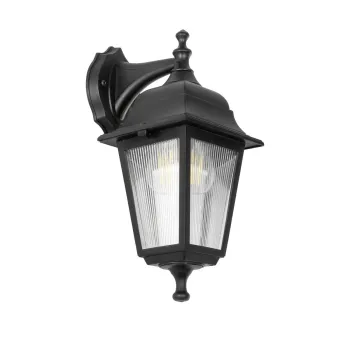 GLOBOSTAR® SOLME 203-0211 Vintage Φωτιστικό Τοίχου - Απλίκα με Ντουί 1 x E27 AC 220-240V IP44 - Μαύρο - Μ15 x Π20 x Υ35cm