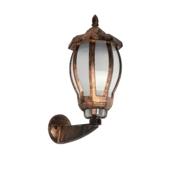 GLOBOSTAR® VERDI 203-0233 Vintage Φωτιστικό Τοίχου - Απλίκα με Ντουί 1 x E27 AC 220-240V IP44 - Χάλκινο - Μ18 x Π25 x Υ40cm