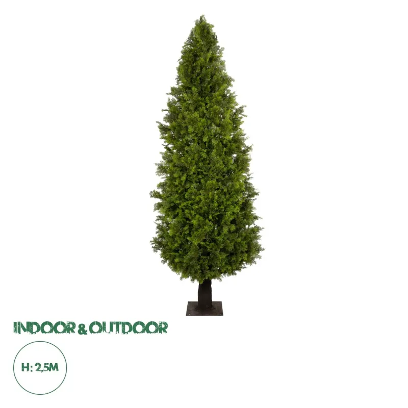 GloboStar® Artificial Garden CYPRESS TREE 21060 Τεχνητό Διακοσμητικό Δέντρο Κυπαρίσσι Μ110 x Π110 x Υ250cm