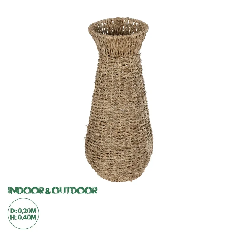 GloboStar® Artificial Garden PANAMA 21241 Διακοσμητικό Πλεκτό Καλάθι - Κασπώ Γλάστρα - Flower Pot Μπεζ Μ20 x Π20 x Υ40cm GloboStar® Artificial Garden PANAMA 21241 Διακοσμητικό Πλεκτό Καλάθι - Κασπώ Γλάστρα - Flower Pot Μπεζ Μ20 x Π20 x Υ40cm