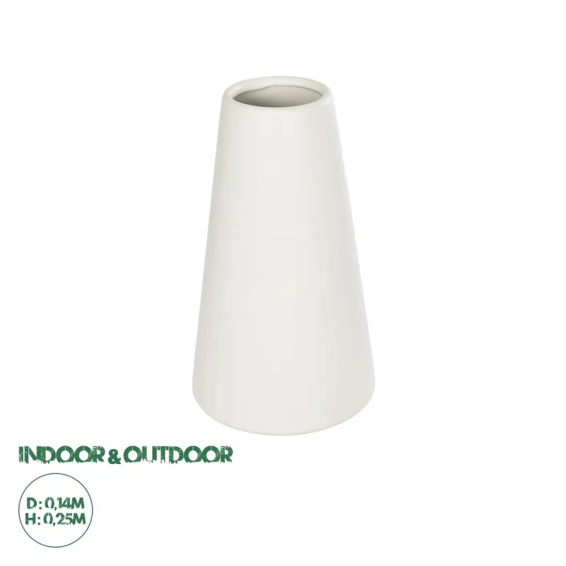 GloboStar® Artificial Garden CONSOLI 21287 Διακοσμητικό Κεραμικό Βάζο Μπεζ Μ14 x Π14 x Υ25cm GloboStar® Artificial Garden CONSOLI 21287 Διακοσμητικό Κεραμικό Βάζο Μπεζ Μ14 x Π14 x Υ25cm