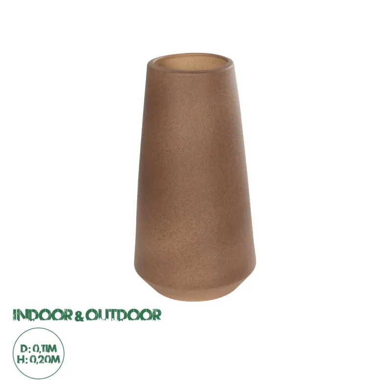 GloboStar® Artificial Garden PORTO 21288 Διακοσμητικό Κεραμικό Βάζο Καφέ Μ11 x Π11 x Υ20cm GloboStar® Artificial Garden PORTO 21288 Διακοσμητικό Κεραμικό Βάζο Καφέ Μ11 x Π11 x Υ20cm