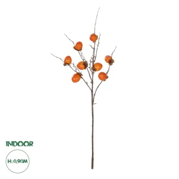 GloboStar® Artificial Garden PERSIMMON FRUIT 21439 Τεχνητό Διακοσμητικό Κλαδί Πορτοκαλί & Καφέ Λωτός Μ35 x Π7 x Υ90cm GloboStar® Artificial Garden PERSIMMON FRUIT 21439 Τεχνητό Διακοσμητικό Κλαδί Πορτοκαλί & Καφέ Λωτός Μ35 x Π7 x Υ90cm