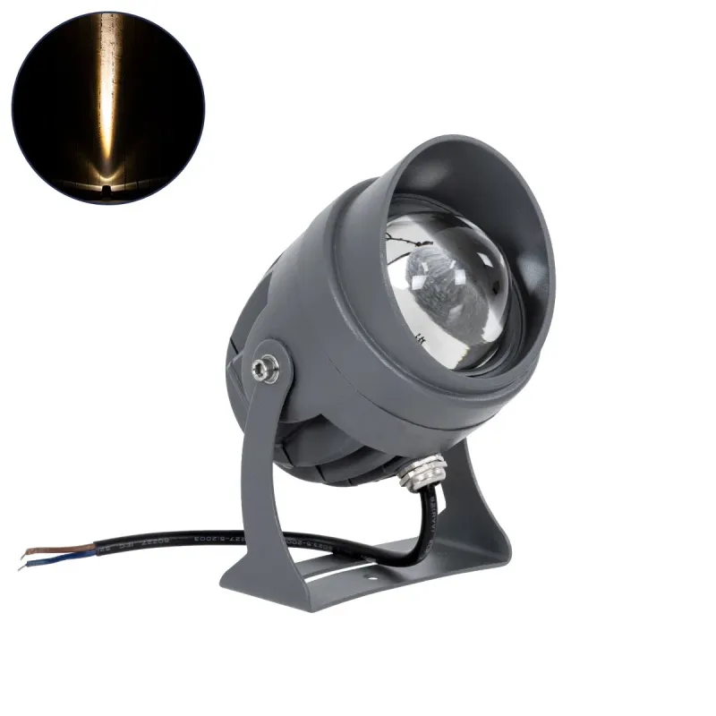 GLOBOSTAR® SPOT-XENIA 90632 Αρχιτεκτονικό Σποτ Φωτισμου LED 16W 1440lm 3° DC 24V Αδιάβροχο IP65 Θερμό Λευκό 3000K Dimmable - Γκρι Ανθρακί - Μ9 x Π9 x Υ12cm - 3 Χρόνια Εγγύηση