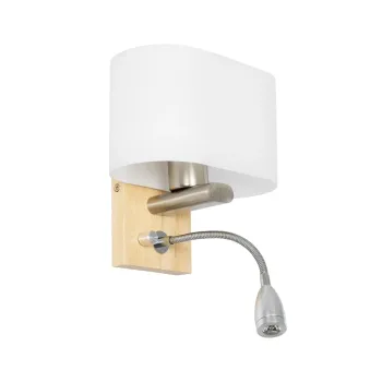 GLOBOSTAR® ELEGANT 01316 Μοντέρνο Φωτιστικό Τοίχου - Απλίκα Ξενοδοχείου Reading Light με Ντουί 1 x E27 LED 3W 360lm 36° AC 220-240V IP20 Θερμό Λευκό 2700K - Bridgelux COB Chip - Λευκό & Μπεζ - Μ15 x Π20 x Υ22.5cm - 2 Χρόνια Εγγύηση