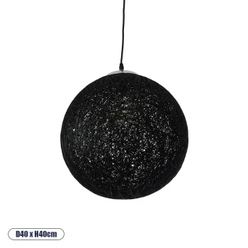 GLOBOSTAR® OCEANA 01360 Boho Κρεμαστό Φωτιστικό Οροφής με Ντουί 1 x E27 AC 220-240V IP20 - Μαύρο - Μ40 x Π40 x Υ40cm GLOBOSTAR® OCEANA 01360 Boho Κρεμαστό Φωτιστικό Οροφής με Ντουί 1 x E27 AC 220-240V IP20 - Μαύρο - Μ40 x Π40 x Υ40cm