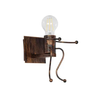 GLOBOSTAR® LITTLE MAN 01592 Μοντέρνο Φωτιστικό Τοίχου - Απλίκα με Ντουί 1 x E27 AC 220-240V IP20 - Χάλκινο - Μ12 x Π19 x Υ17cm GLOBOSTAR® LITTLE MAN 01592 Μοντέρνο Φωτιστικό Τοίχου - Απλίκα με Ντουί 1 x E27 AC 220-240V IP20 - Χάλκινο - Μ12 x Π19 x Υ17cm