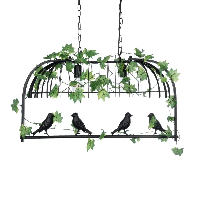 GLOBOSTAR® NEST 01643 Vintage Κρεμαστό Φωτιστικό Οροφής με Ντουί 2 x E27 AC 220-240V IP20 - Μαύρο & Πράσινο - Μ76 x Π36 x Y37cm GLOBOSTAR® NEST 01643 Vintage Κρεμαστό Φωτιστικό Οροφής με Ντουί 2 x E27 AC 220-240V IP20 - Μαύρο & Πράσινο - Μ76 x Π36 x Y37cm