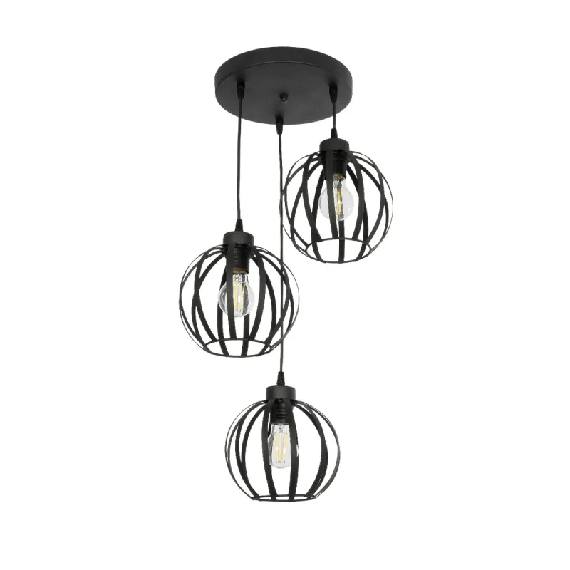 GLOBOSTAR® LUSE 202-0049 Μοντέρνο Κρεμαστό Φωτιστικό Οροφής με Ντουί 3 x E27 AC 220-240V IP20 - Μαύρο - Μ40 x Π40 x Υ65cm GLOBOSTAR® LUSE 202-0049 Μοντέρνο Κρεμαστό Φωτιστικό Οροφής με Ντουί 3 x E27 AC 220-240V IP20 - Μαύρο - Μ40 x Π40 x Υ65cm