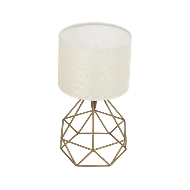 GloboStar® SHAPE 202-0058 Μοντέρνο Eπιτραπέζιο Φωτιστικό Πορτατίφ Μονόφωτο 1 x E27 IP20 Χρυσό Μέταλλο με Λευκό Ύφασμα - Μ16 x Π16 x Υ30cm GloboStar® SHAPE 202-0058 Μοντέρνο Eπιτραπέζιο Φωτιστικό Πορτατίφ Μονόφωτο 1 x E27 IP20 Χρυσό Μέταλλο με Λευκό Ύφασμα - Μ16 x Π16 x Υ30cm