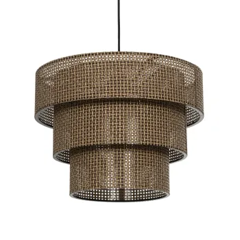 GLOBOSTAR® LEVEL 203-0171 Μοντέρνο Κρεμαστό Φωτιστικό Οροφής με Ντουί 1 x E27 AC 220-240V IP20 - Καφέ - Μ39 x Π39 x Υ30cm