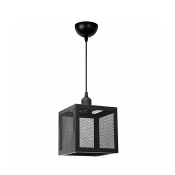 GLOBOSTAR® JAULA 204-0181 Μοντέρνο Κρεμαστό Φωτιστικό Οροφής Μονόφωτο 1 x E27 AC 220-240V IP20 Μαύρο - Μ16 x Π16 x Υ16cm