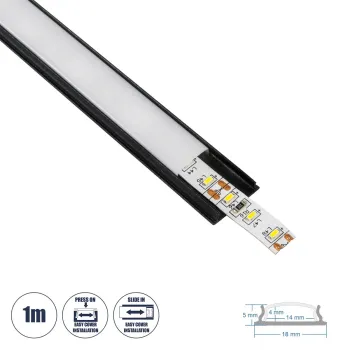 GLOBOSTAR® ALP-LINEAR CURBARIO 70804-1M Επιφανειακό Εύκαμπτο Προφίλ Αλουμινίου με Λευκό Γαλακτερό Πατητό Κάλυμμα για Ταινίες LED IP20 - Μαύρο & Λευκό - Μ100 x Π1.8 x Υ0.5cm GLOBOSTAR® ALP-LINEAR CURBARIO 70804-1M Επιφανειακό Εύκαμπτο Προφίλ Αλουμινίου με Λευκό Γαλακτερό Πατητό Κάλυμμα για Ταινίες LED IP20 - Μαύρο & Λευκό - Μ100 x Π1.8 x Υ0.5cm