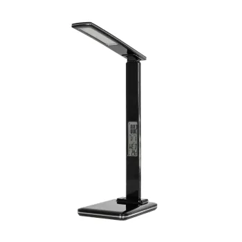 GLOBOSTAR® ZENTIME 76564 Μοντέρνο Επιτραπέζιο Φωτιστικό Γραφείου με Ασύρματη Φόρτιση 10W 2A & Ψηφιακό Ρολόι LED 3.5W 350lm 120° DC 5V με USB-C IP20 Ρυθμιζόμενο Λευκό CCT με Αφή 2700K/4500K/6000K Dimmable - Sanan SMD Chip - Μαύρο - Μ18 x Π12 x Υ40cm -  GLOBOSTAR® ZENTIME 76564 Μοντέρνο Επιτραπέζιο Φωτιστικό Γραφείου με Ασύρματη Φόρτιση 10W 2A & Ψηφιακό Ρολόι LED 3.5W 350lm 120° DC 5V με USB-C IP20 Ρυθμιζόμενο Λευκό CCT με Αφή 2700K/4500K/6000K Dimmable - Sanan SMD Chip - Μαύρο - Μ18 x Π12 x Υ40cm -