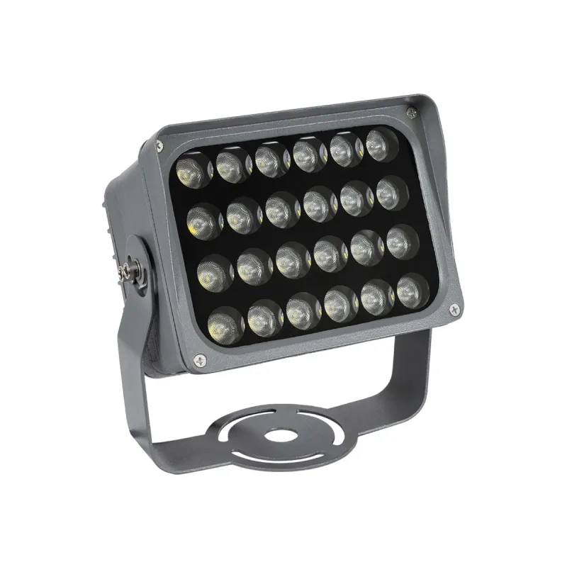 GLOBOSTAR® FLOODXENA 90129 Προβολέας Σποτ Wall Washer LED 24W 2760lm 10° AC 220-240V Αδιάβροχο IP65 Φυσικό Λευκό 4500K - Bridgelux SMD Chip - Γκρι Ανθρακί - Μ18 x Π13.5 x Υ18cm - 3 Χρόνια Εγγύηση