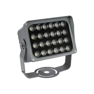 GLOBOSTAR® FLOODXENA 90130 Προβολέας Σποτ Wall Washer LED 24W 2880lm 10° AC 220-240V Αδιάβροχο IP65 Ψυχρό Λευκό 6000K - Bridgelux SMD Chip - Γκρι Ανθρακί - Μ18 x Π13.5 x Υ18cm - 3 Χρόνια Εγγύηση