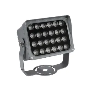 GLOBOSTAR® FLOODXENA 90131 Προβολέας Σποτ Wall Washer LED 24W 2040lm 10° AC 220-240V Αδιάβροχο IP65 Μπλε - Bridgelux SMD Chip - Γκρι Ανθρακί - Μ18 x Π12 x Υ18cm - 3 Χρόνια Εγγύηση