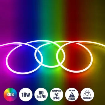 GloboStar® 999-0245 OVALE 120° Degree Neon Flex Epistar LED SMD 5050 1m 18W/m 60LED/m 1260lm/m 120° DC 230V Αδιάβροχη IP68 RGB Dimmable Μ100 x Π2.6 x Υ1.7cm GloboStar® 999-0245 OVALE 120° Degree Neon Flex Epistar LED SMD 5050 1m 18W/m 60LED/m 1260lm/m 120° DC 230V Αδιάβροχη IP68 RGB Dimmable Μ100 x Π2.6 x Υ1.7cm