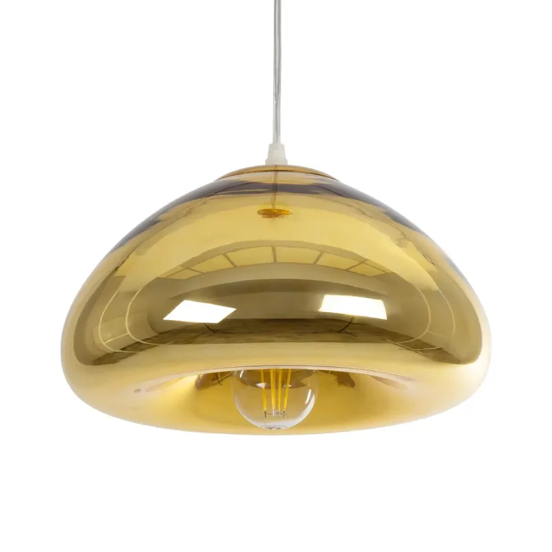 GLOBOSTAR® CRISTIN 999-0039 Μοντέρνο Κρεμαστό Φωτιστικό Οροφής με Ντουί 1 x E27 AC 220-240V IP20 - Χρυσό - Μ18 x Π18 x Υ13cm GLOBOSTAR® CRISTIN 999-0039 Μοντέρνο Κρεμαστό Φωτιστικό Οροφής με Ντουί 1 x E27 AC 220-240V IP20 - Χρυσό - Μ18 x Π18 x Υ13cm