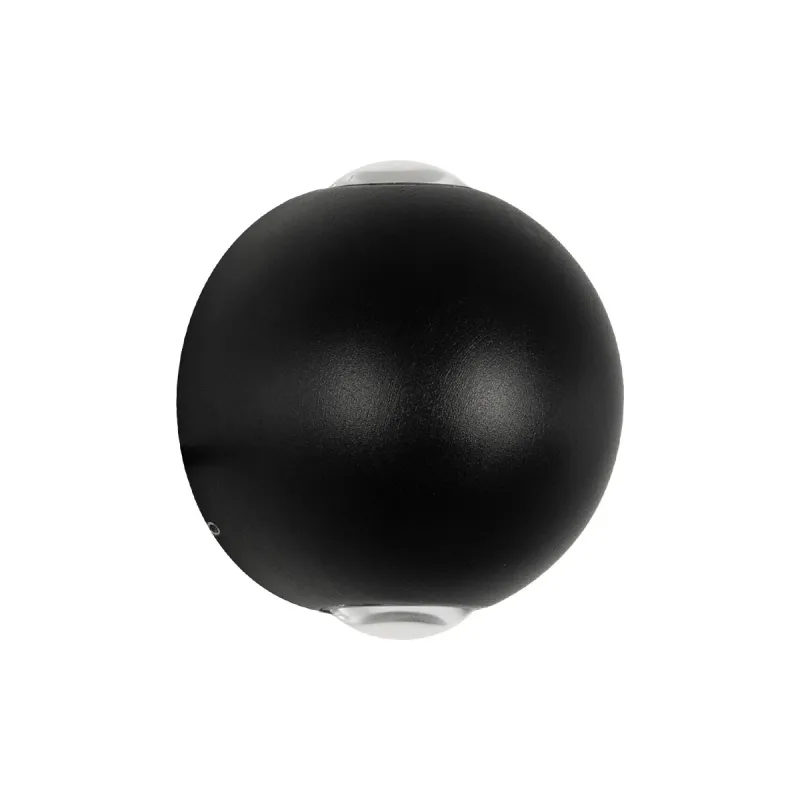 GLOBOSTAR® VEGA 60672 Μοντέρνο Φωτιστικό Τοίχου - Απλίκα LED 6W 750lm 30° AC 220-240V Αδιάβροχο IP65 Θερμό Λευκό 2700K - Bridgelux COB Chip & TÜV SÜD Driver - Μαύρο Ματ - Μ10 x Π7.5 x Υ10cm - 5 Χρόνια Εγγύηση