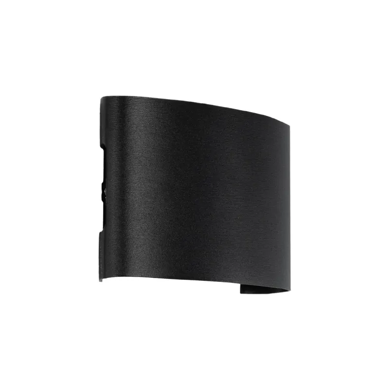 GLOBOSTAR® SIXOAD 60677 Μοντέρνο Φωτιστικό Τοίχου - Απλίκα LED 8W 1000lm 30° AC 220-240V Αδιάβροχο IP65 Θερμό Λευκό 2700K - CREE XPE Chip & TÜV SÜD Driver - Μαύρο Ματ - Μ12 x Π4 x Υ8cm - 5 Χρόνια Εγγύηση