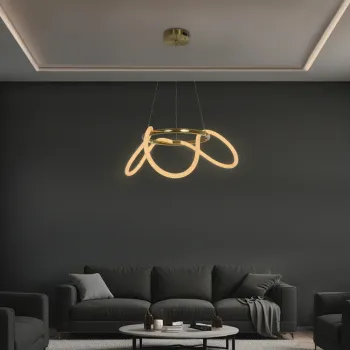 kelvo® GLOW 61658 Μοντέρνο Κρεμαστό Φωτιστικό Οροφής LED 36W 3600lm 360° AC 220-240V IP20 Ρυθμιζόμενο Λευκό CCT με Χειριστήριο από 2700K έως 6000K Dimmable - Lumileds SMD Chip - Χρυσό Πλατίνα & Λευκό Νήμα - Μ70 x Π70 x Υ40cm - 3 Χρόνια Εγγύηση kelvo® GLOW 61658 Μοντέρνο Κρεμαστό Φωτιστικό Οροφής LED 36W 3600lm 360° AC 220-240V IP20 Ρυθμιζόμενο Λευκό CCT με Χειριστήριο από 2700K έως 6000K Dimmable - Lumileds SMD Chip - Χρυσό Πλατίνα & Λευκό Νήμα - Μ70 x Π70 x Υ40cm - 3 Χρόνια Εγγύηση